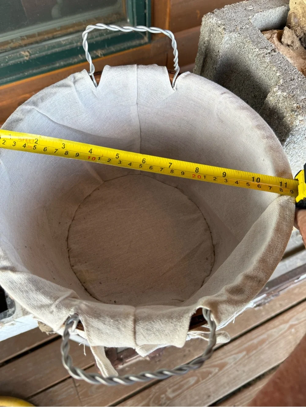 Wooden lined basket